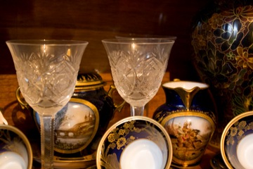 This photo of a fine china and crystal display was taken by Lavinia Marin of Bucharest, Romania.